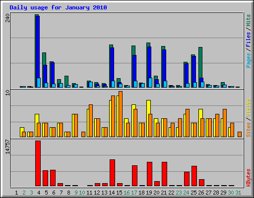 Daily usage for January 2010