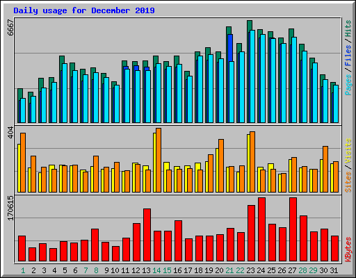 Daily usage for December 2019