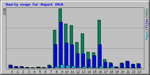 Hourly usage for August 2010