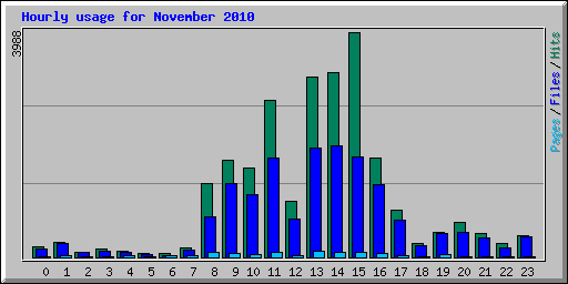 Hourly usage for November 2010