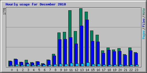 Hourly usage for December 2010