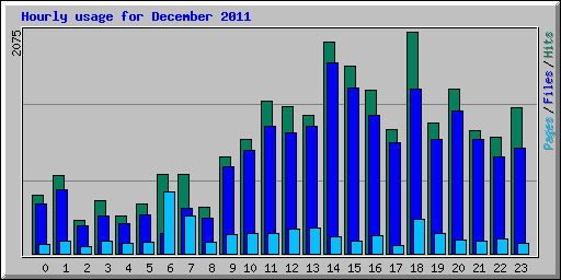 Hourly usage for December 2011