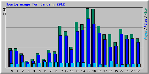 Hourly usage for January 2012