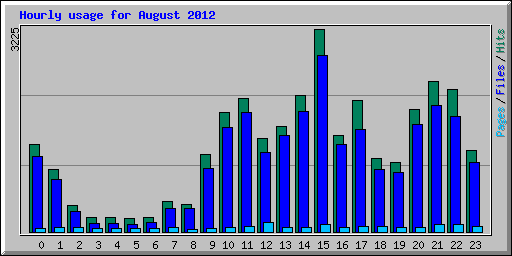 Hourly usage for August 2012