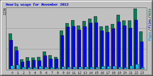 Hourly usage for November 2012