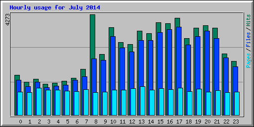 Hourly usage for July 2014