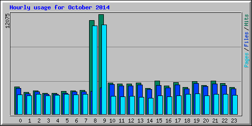 Hourly usage for October 2014