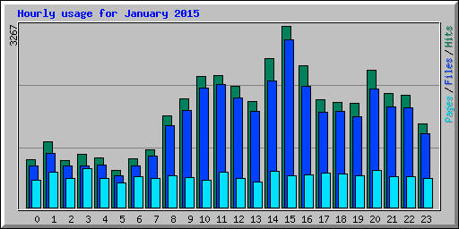 Hourly usage for January 2015