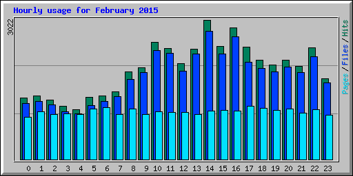 Hourly usage for February 2015
