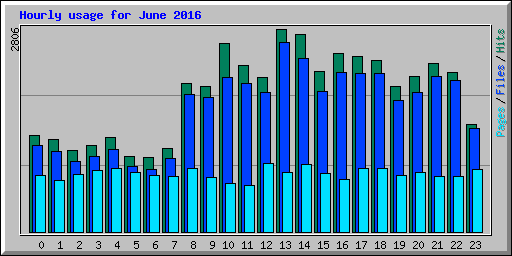 Hourly usage for June 2016