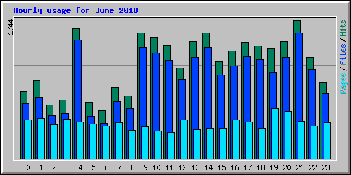 Hourly usage for June 2018