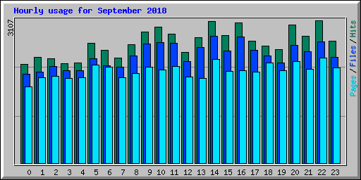 Hourly usage for September 2018