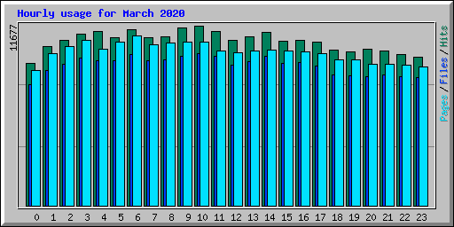 Hourly usage for March 2020